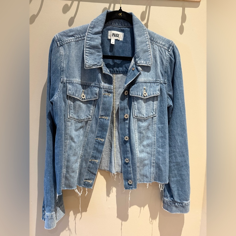 PAIGE Raw-Hem Denim Jacket